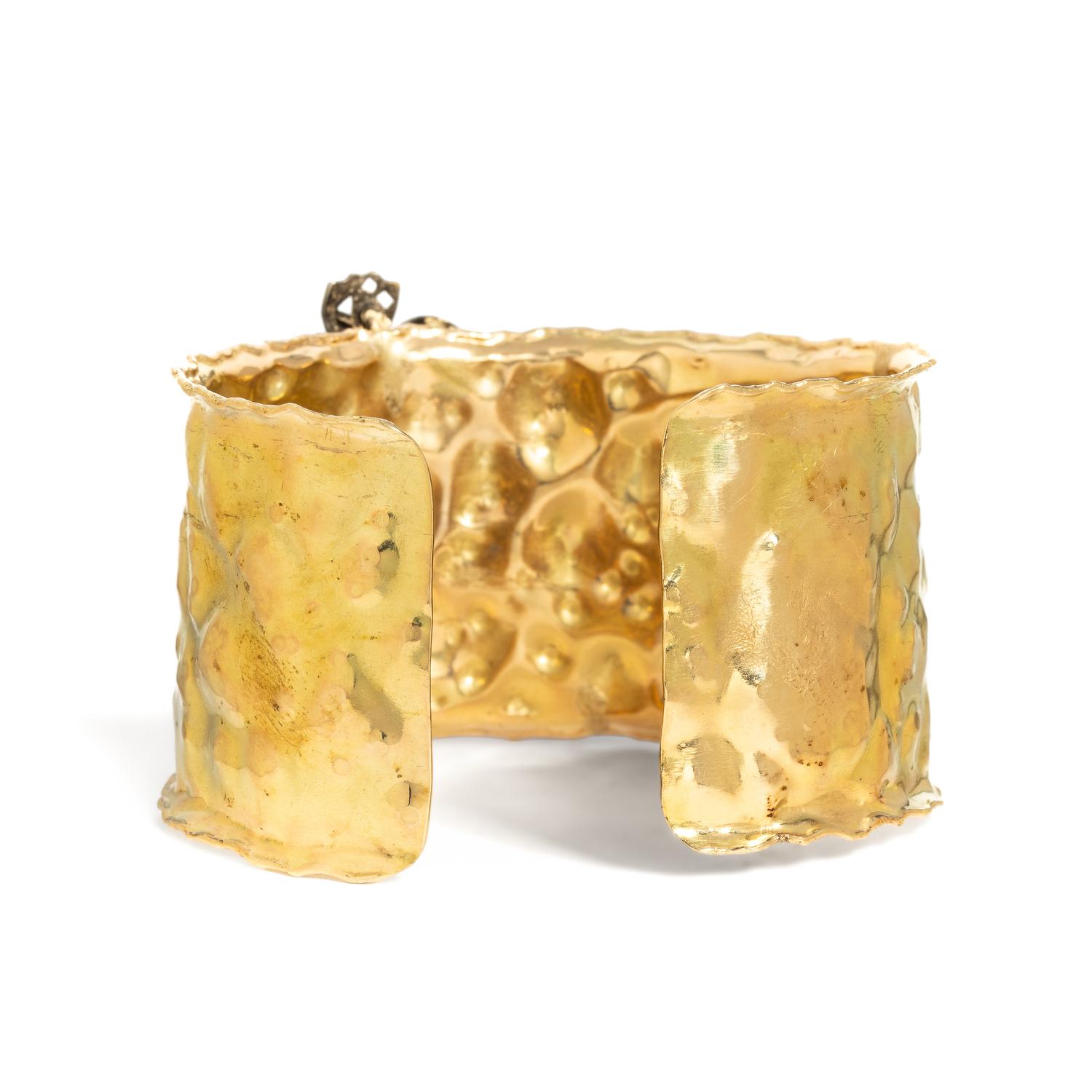 MULTIGEM AND YELLOW GOLD CUFF BRACELET