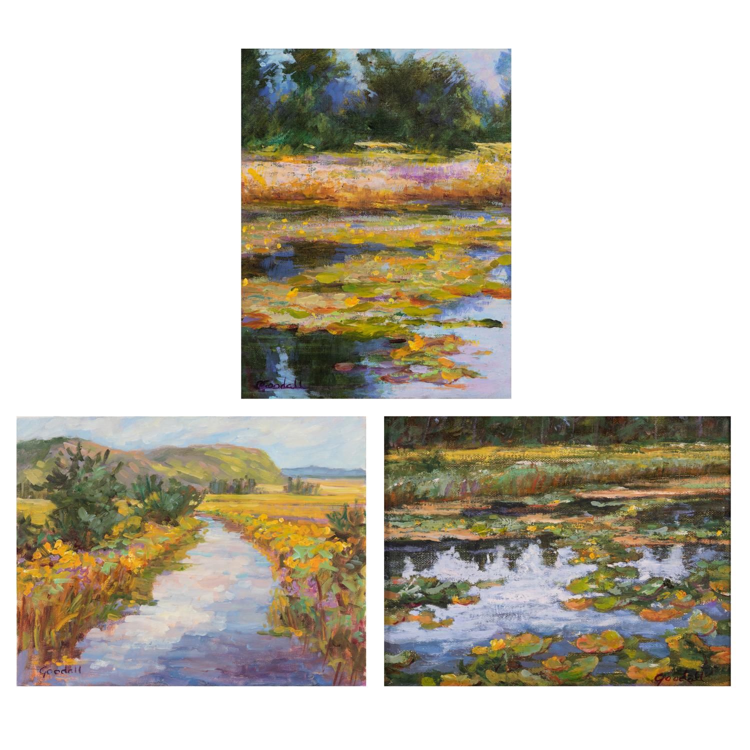 Three Works: Meadow Stream , Lilly Pond and Flowery Marsh