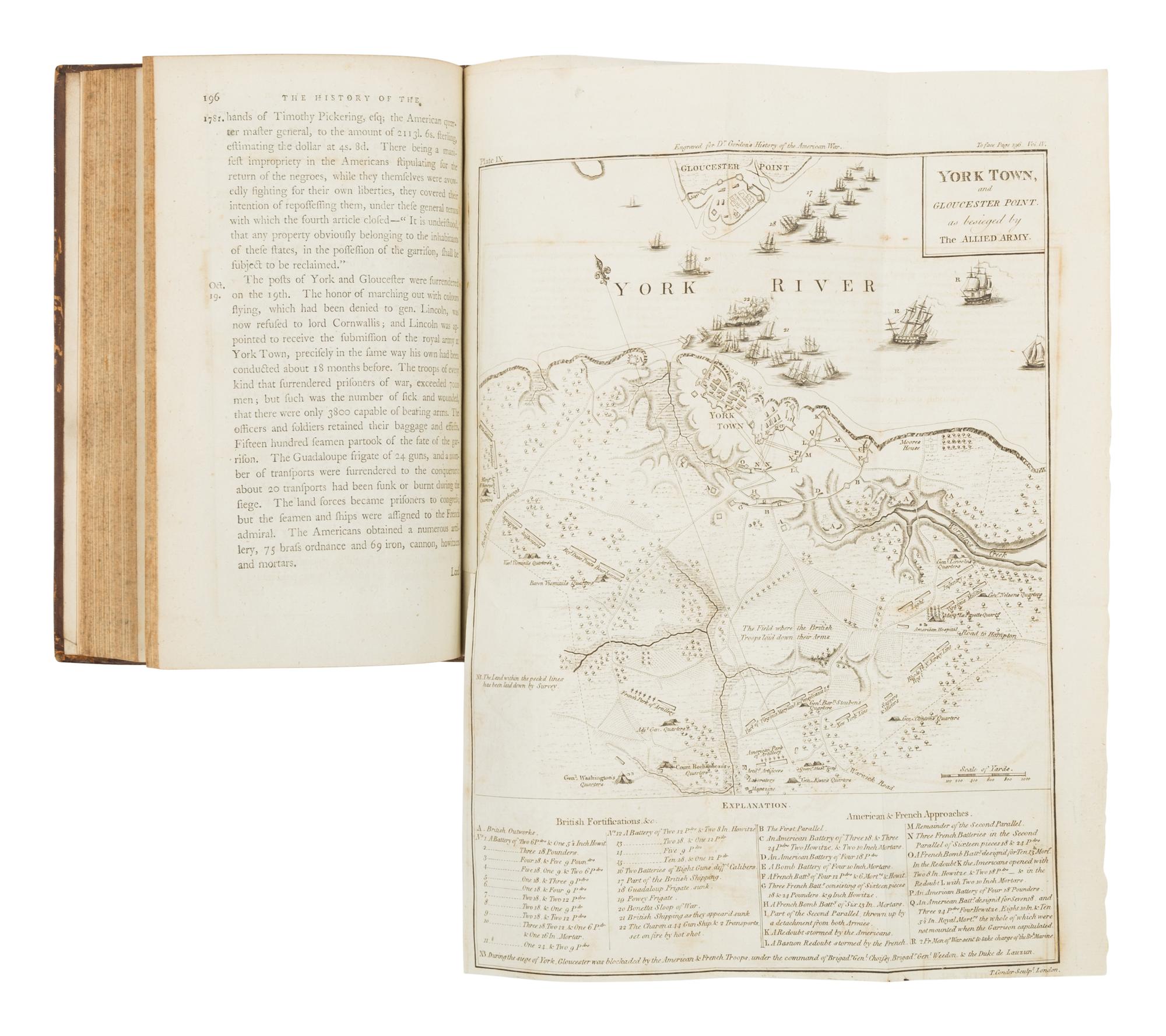 GORDON, William (1728-1807). The History of the Rise, Progress, and Establishment, of the Independence of the United States of America... London: printed for the author, sold by Charles Dilly and James Buckland, 1788.