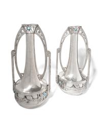 Pair of Silver Plate Vases