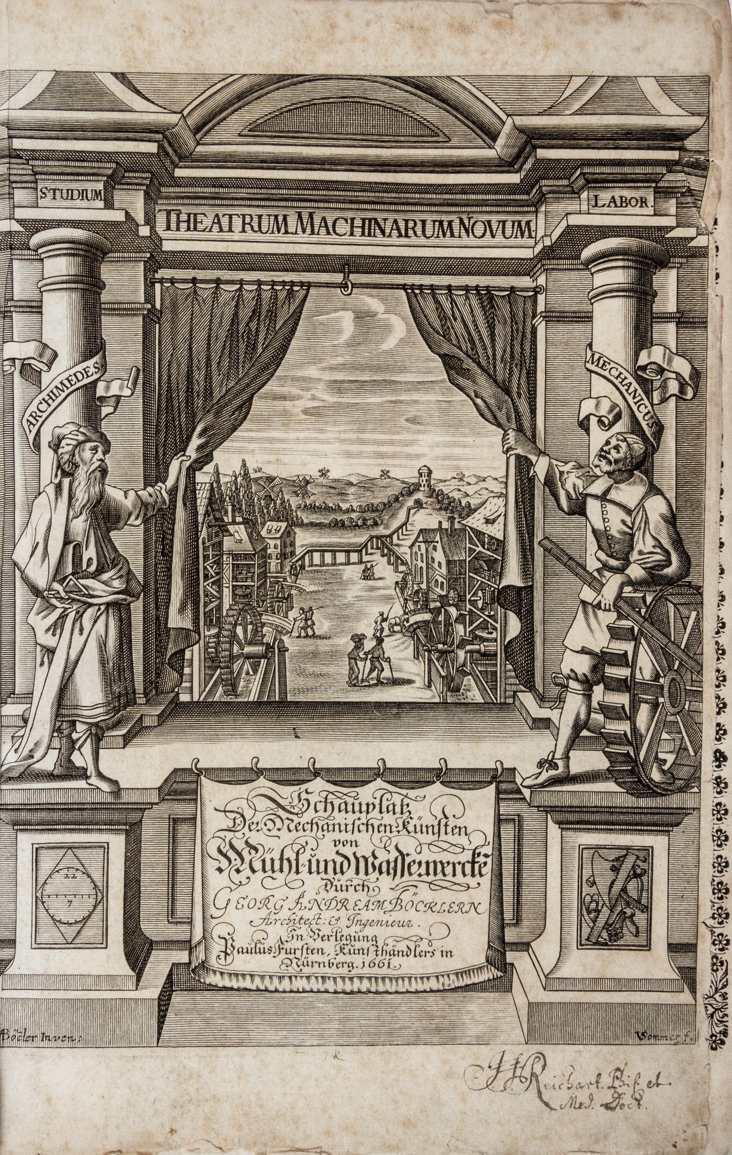 (ENGINEERING) BOCKLER, GEORGES ANDREAS. Theatrum machinarum novum. Nuremberg, 1673. Second edition.