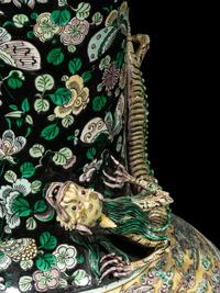 A Large Famille Verte Porcelain Reticulated Vase, Tianqiuping
