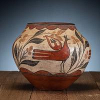Zia Four-Color Polychrome Pottery Jar