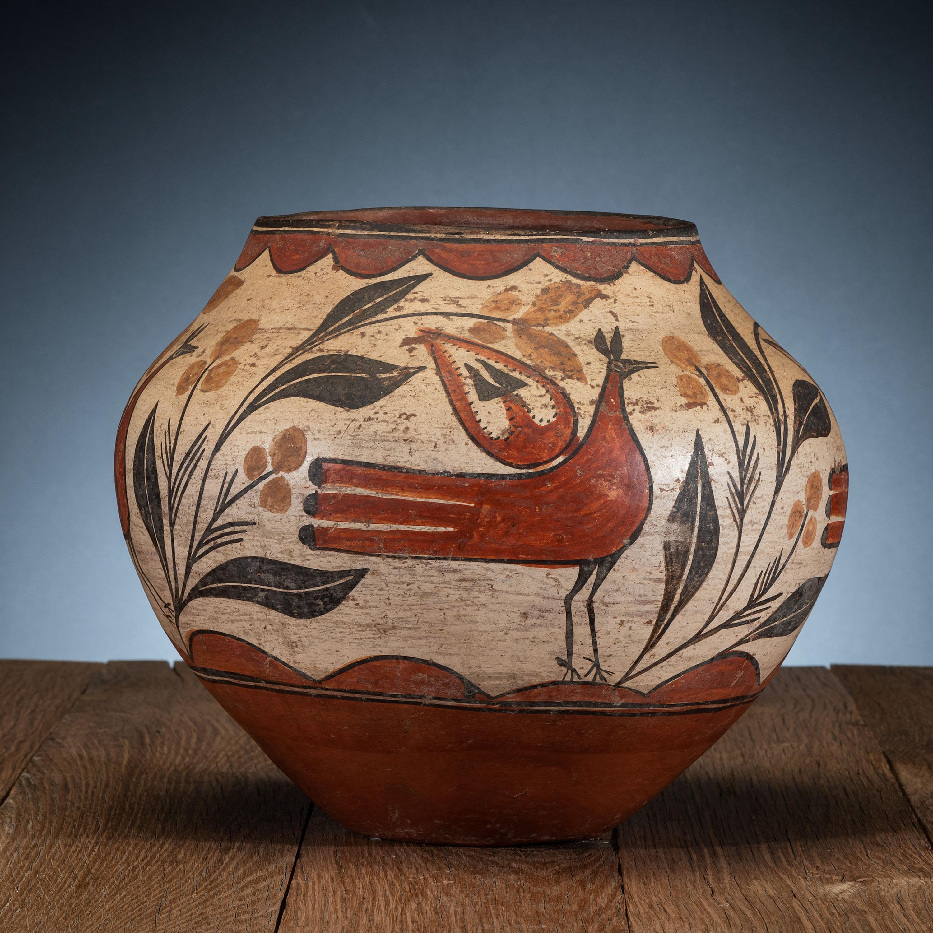 Zia Four-Color Polychrome Pottery Jar