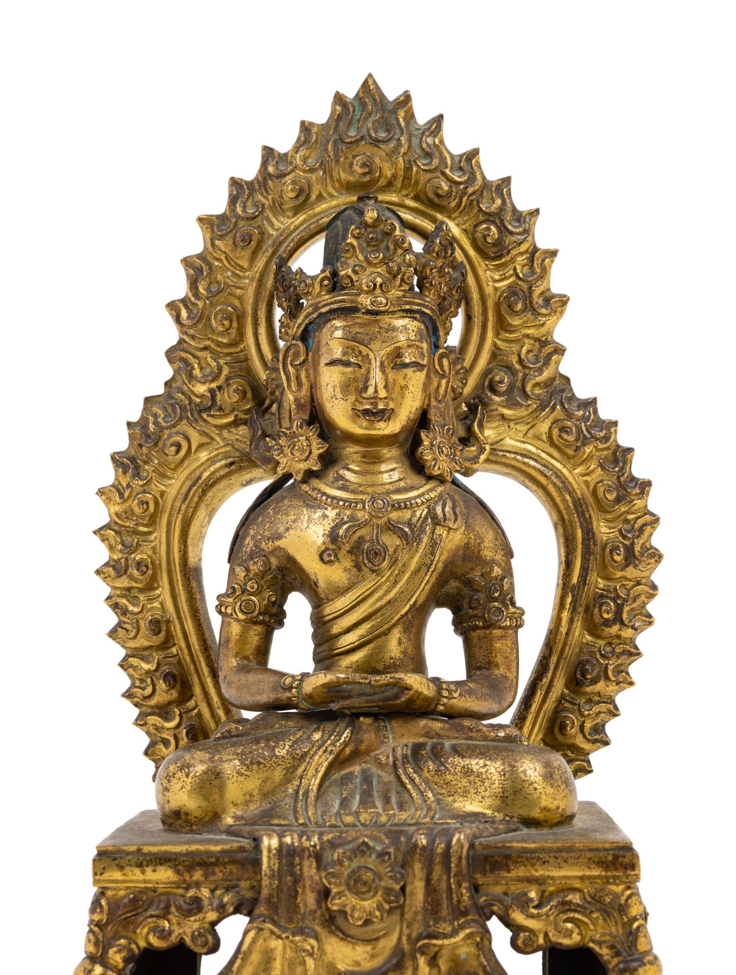 A Gilt Bronze Figure of Amitayus