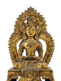 A Gilt Bronze Figure of Amitayus