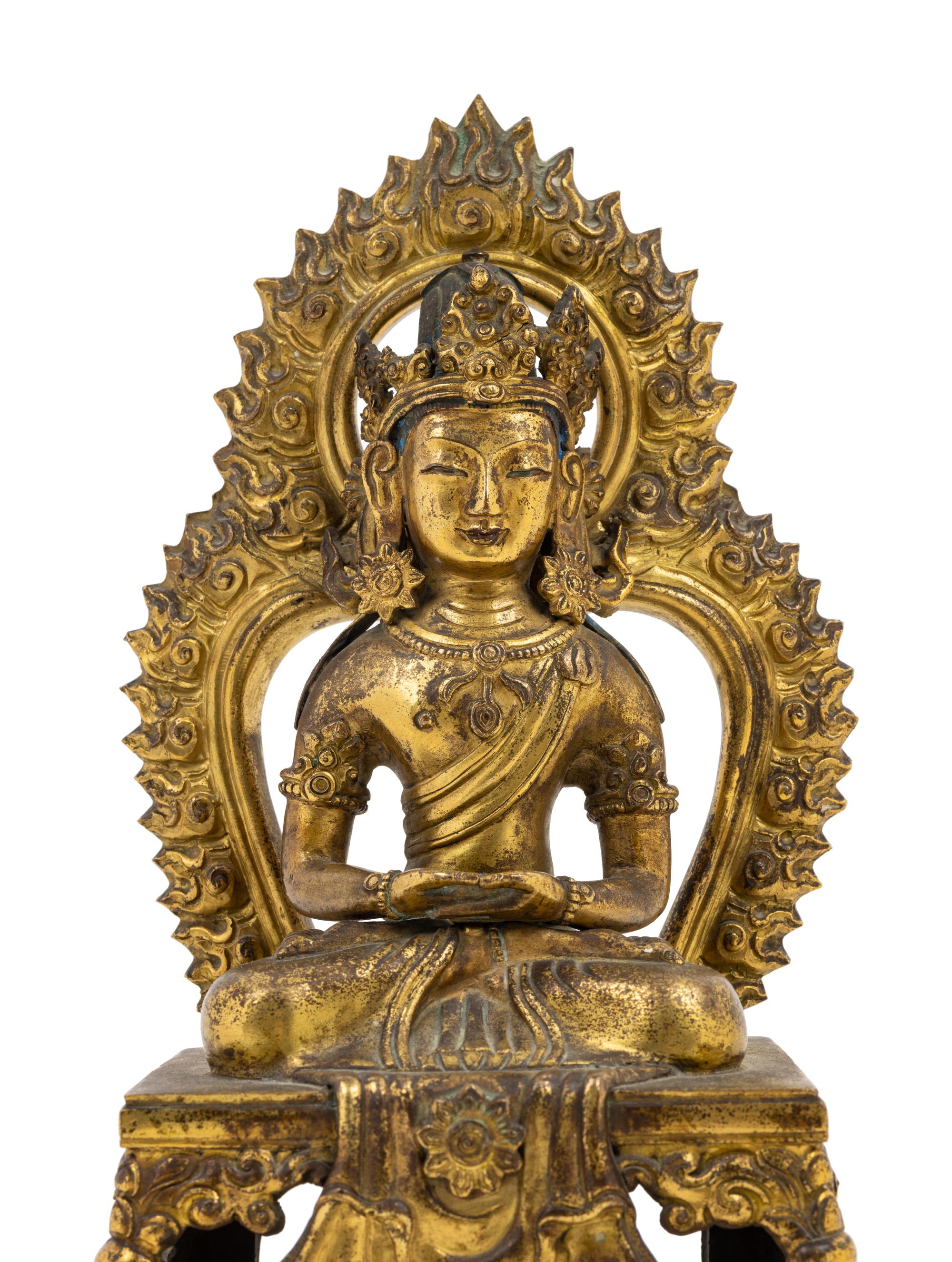 A Gilt Bronze Figure of Amitayus