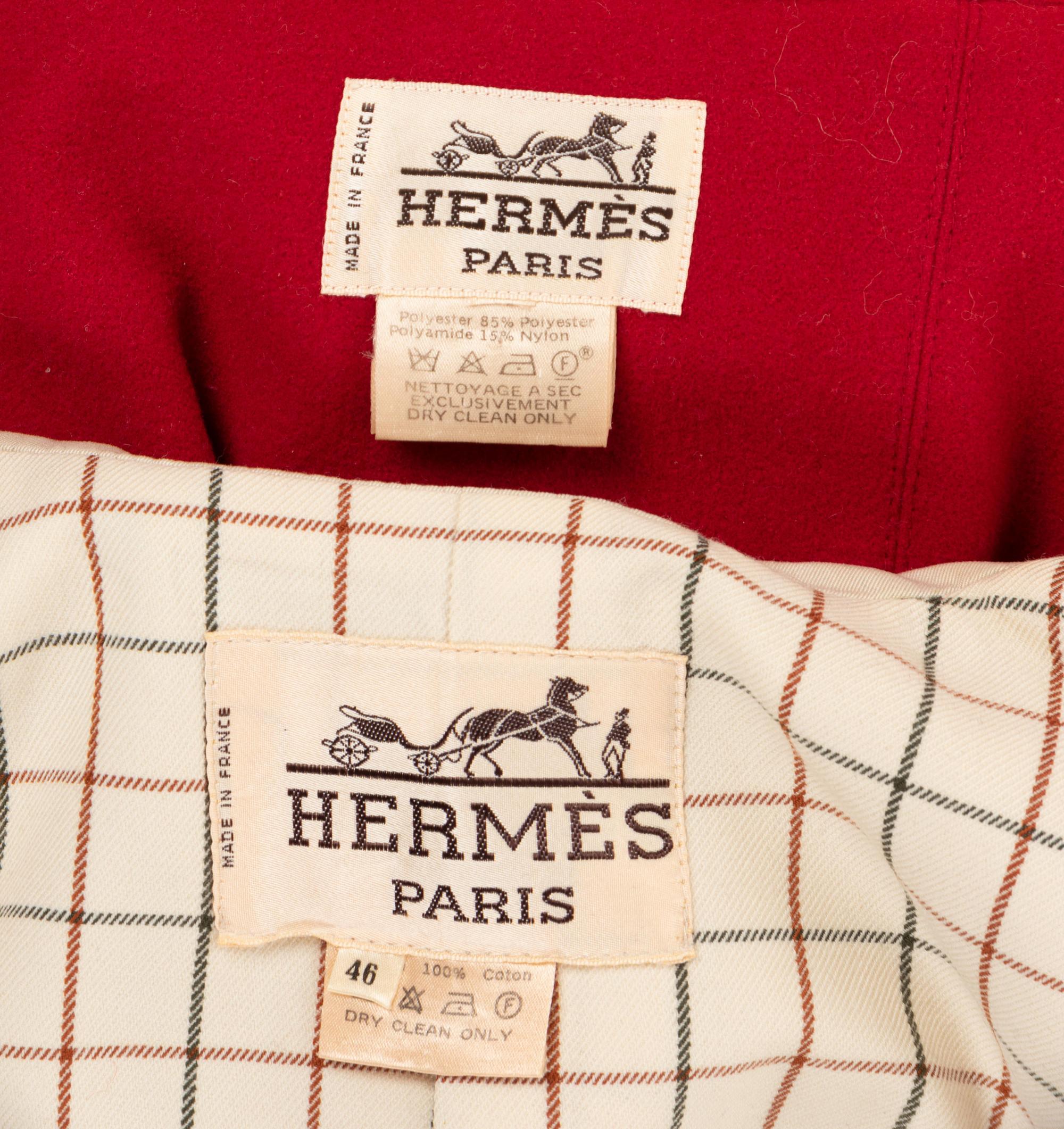 Two Hermes Trench Coats and a Matching Rain Cap, 1980-90s