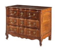 A French Provincial Walnut Serpentine-Front Chest of Drawers
