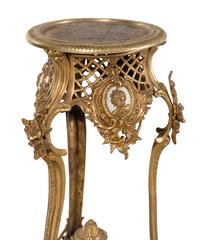 A Pair of Rococo Style Gilt Bronze Stands