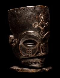 A Chokwe Wood Helmet Mask
