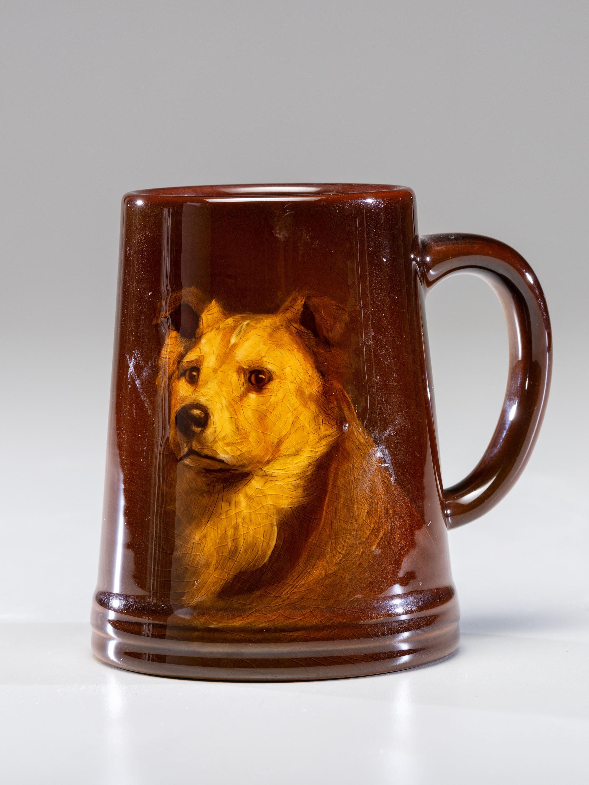 Standard Glaze Mug with Dog, 1902