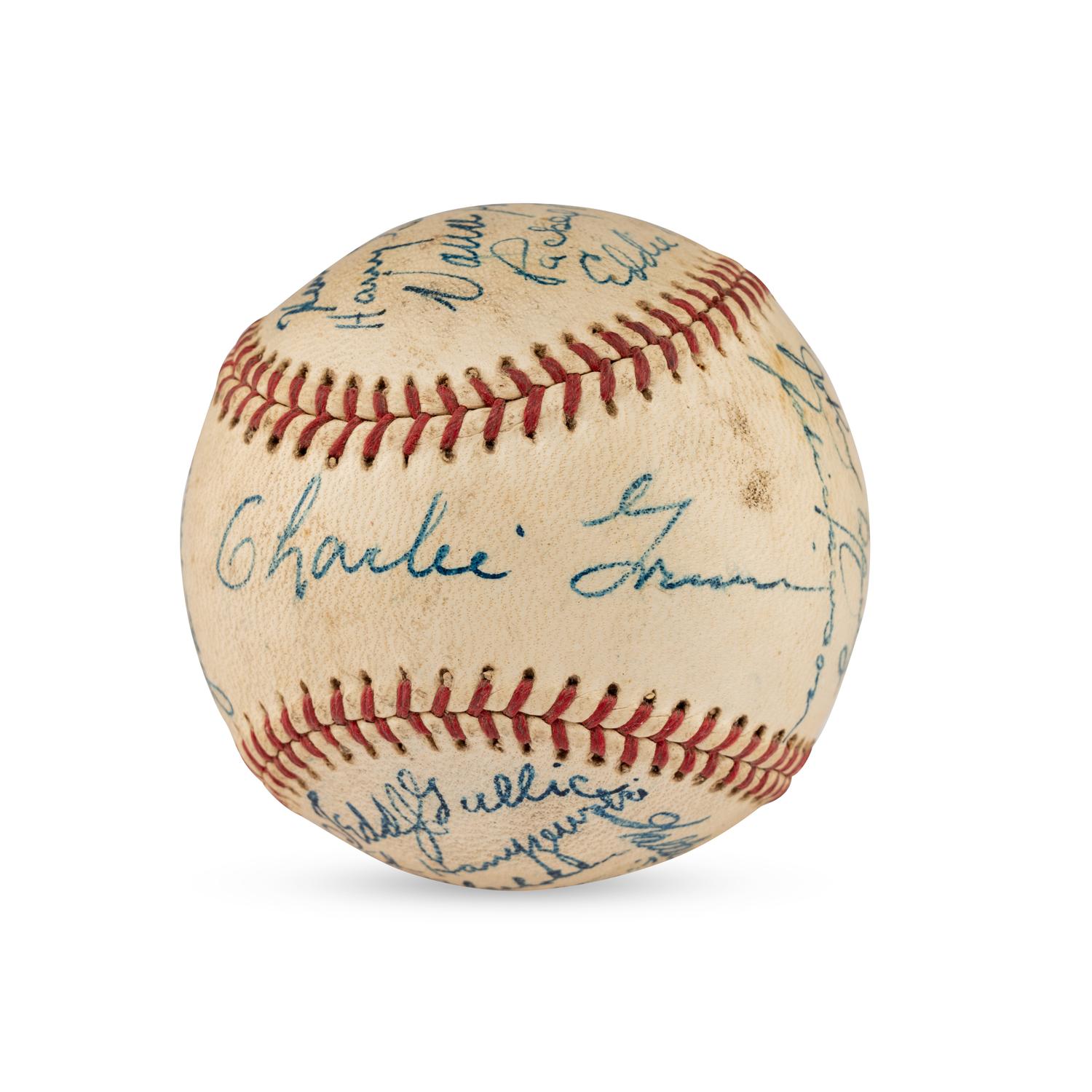 A 1942 Milwaukee Brewers Team Signed Autograph Baseball