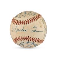 A 1942 Milwaukee Brewers Team Signed Autograph Baseball