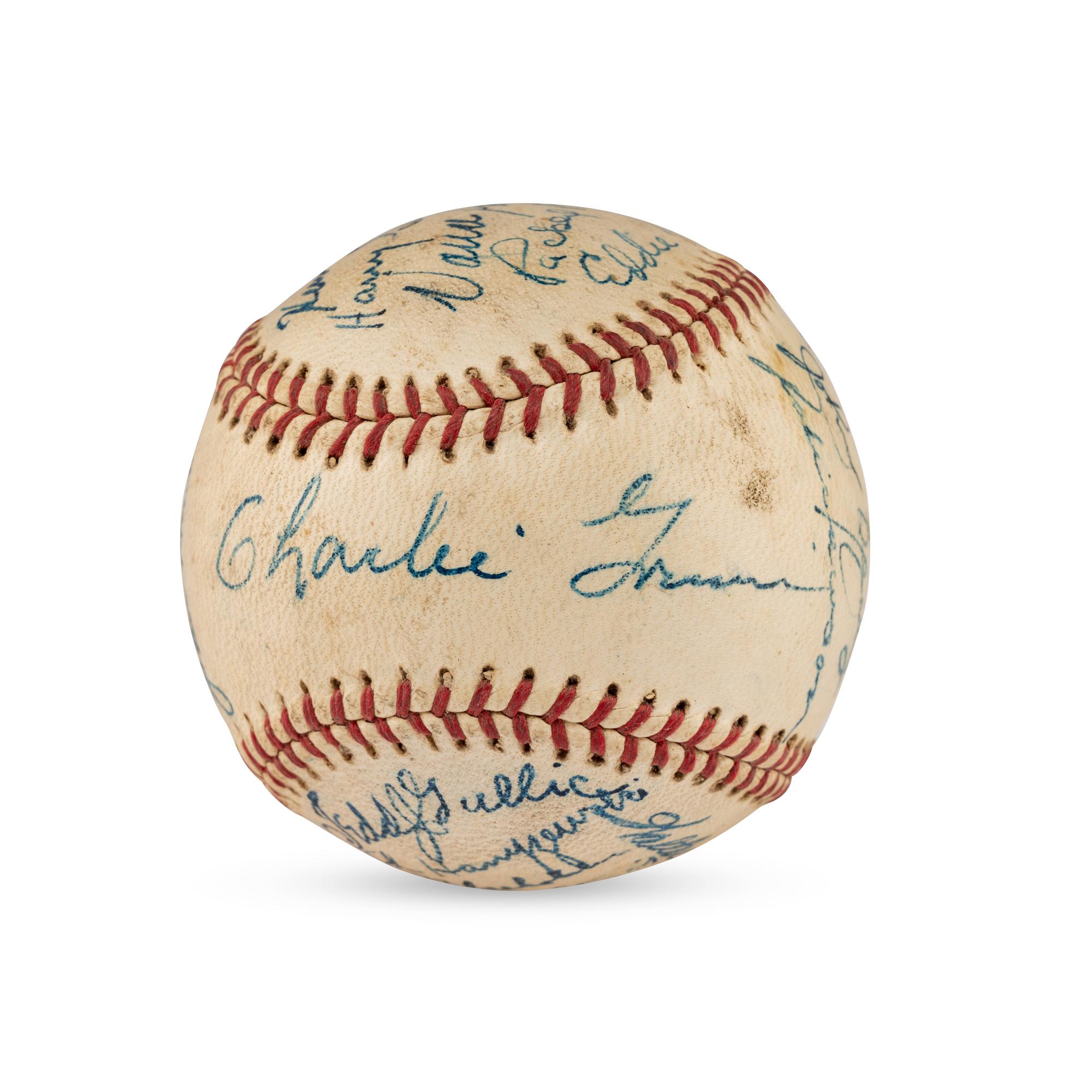 A 1942 Milwaukee Brewers Team Signed Autograph Baseball