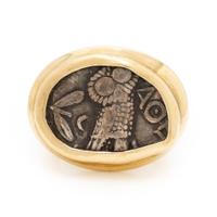 Yellow Gold Coin Ring