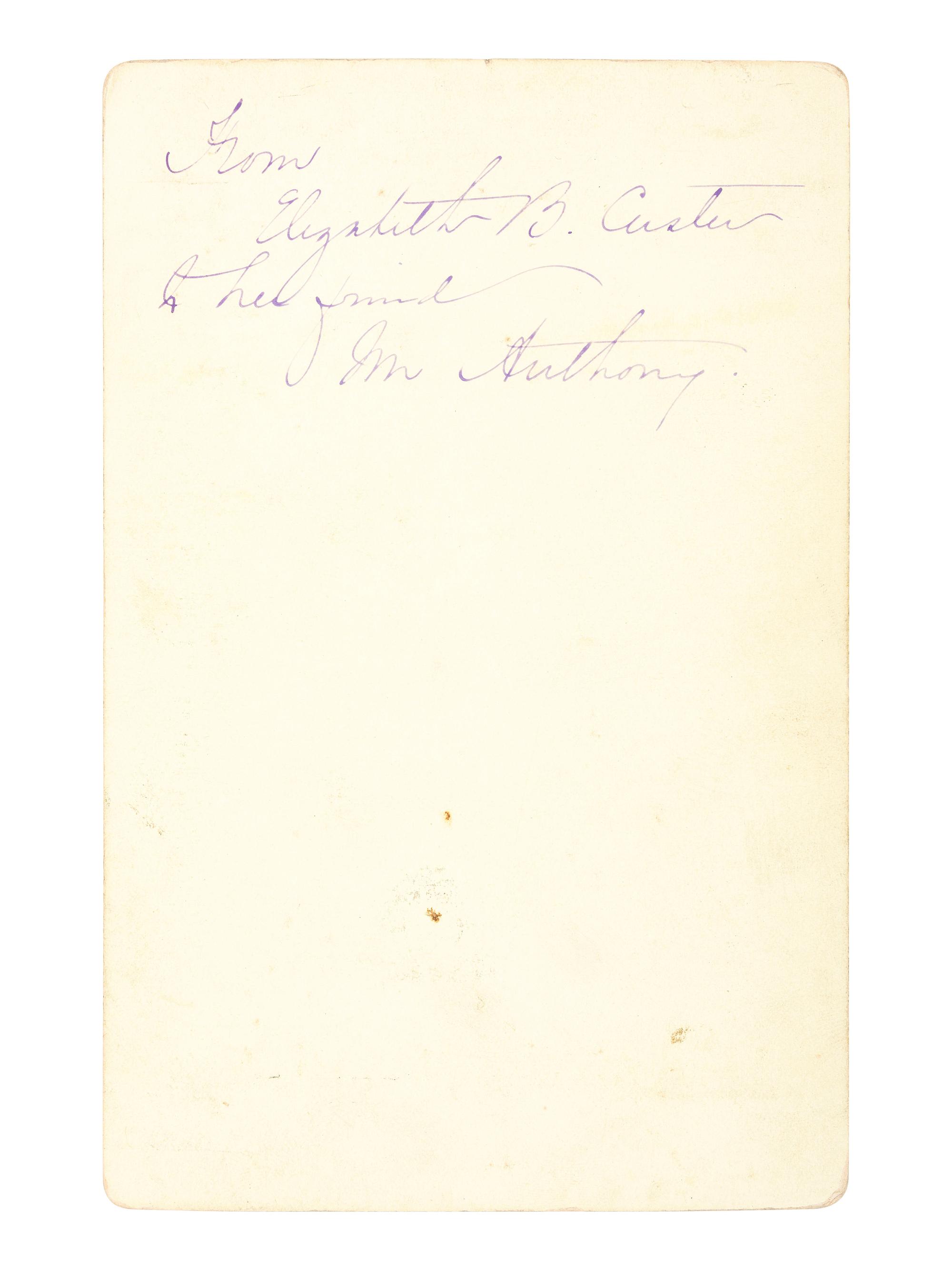 George Custer [CUSTER, GEORGE ARMSTRONG (1839-1876)]. An autographed cabinet card of Custer as lieutenant colonel. From the his last sitting. [New York]: [W. R.Howell], [1876].