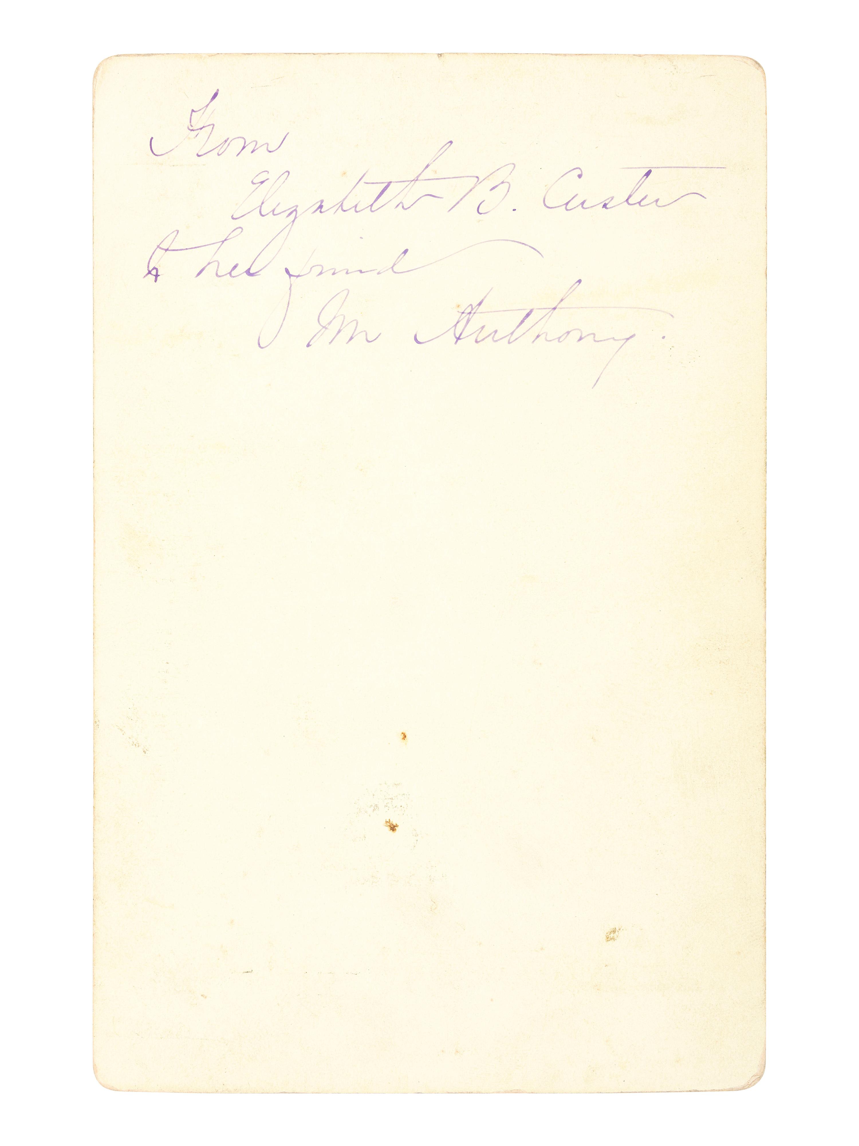 George Custer [CUSTER, GEORGE ARMSTRONG (1839-1876)]. An autographed cabinet card of Custer as lieutenant colonel. From the his last sitting. [New York]: [W. R.Howell], [1876].