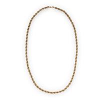 Bicolor Gold Rope Chain Necklace
