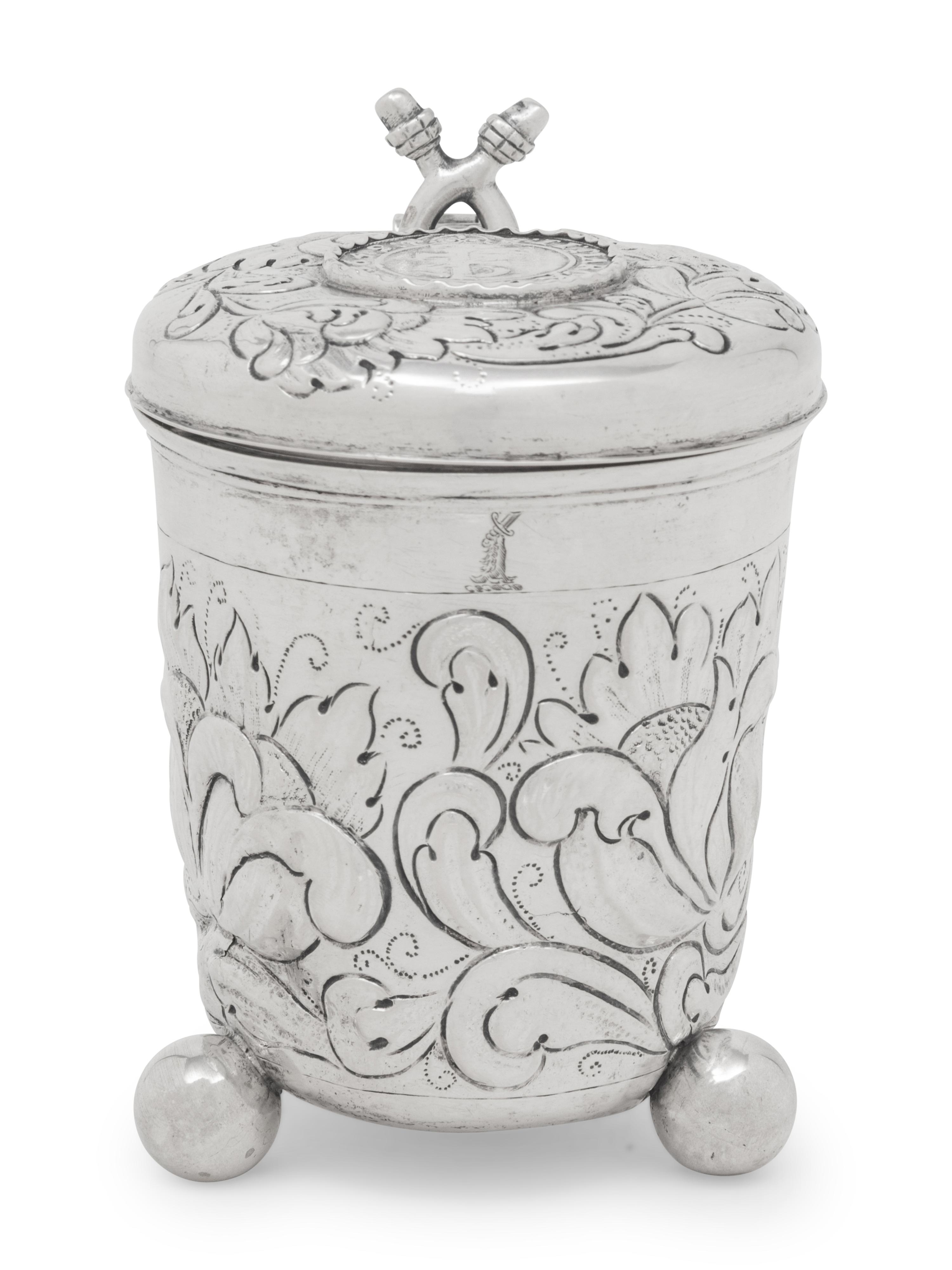 A Continental Silver Peg Tankard