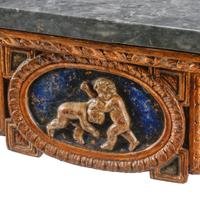 An Italian Neoclassical Painted and Parcel Gilt Marble-Top Console Table