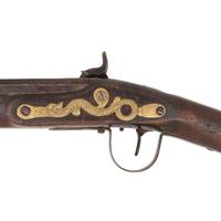 Percussion Altered Belgian Northwest Trade Gun Marked Barnett