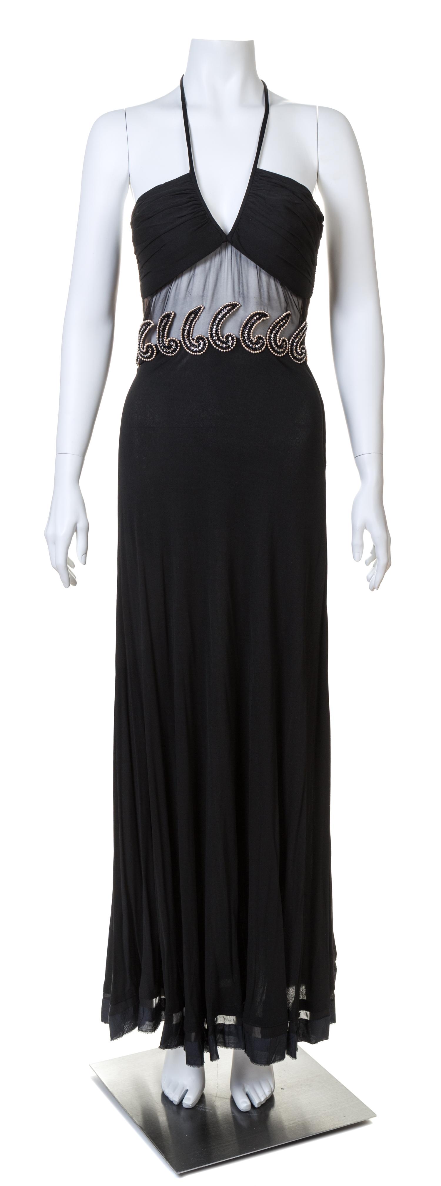 A Galanos for Amelia Gray 1960s Black Halter Gown, No size.