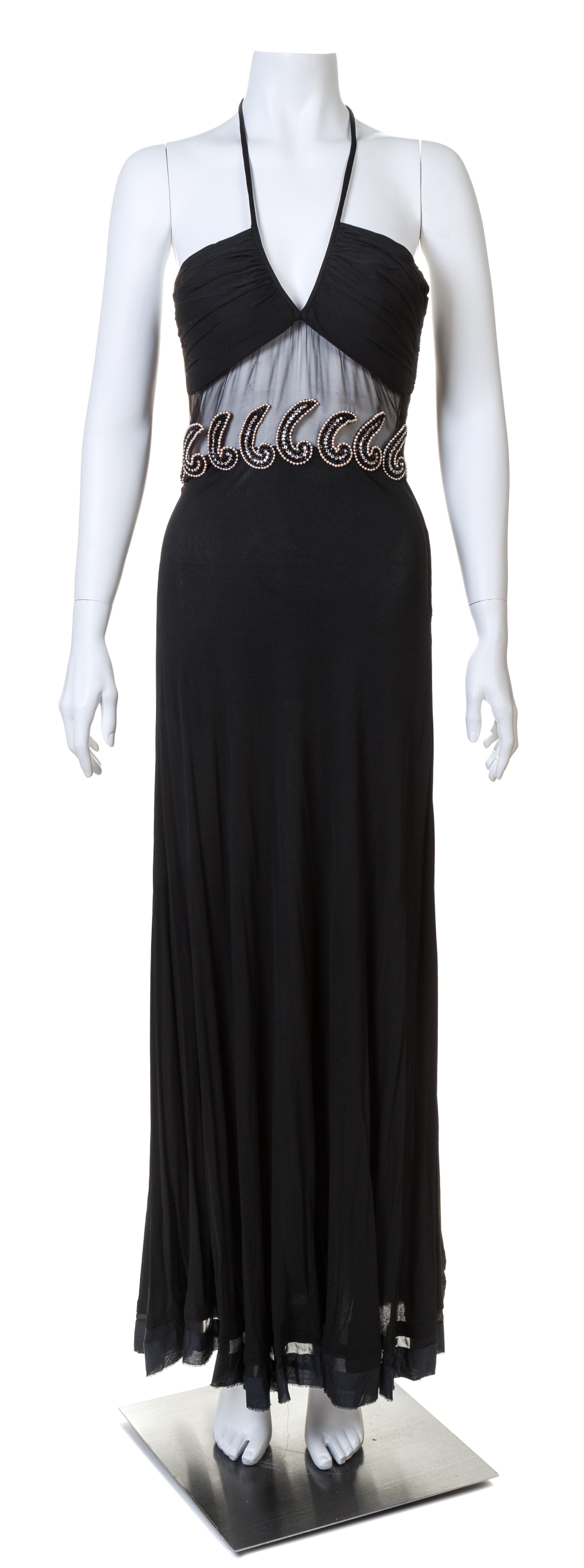 A Galanos for Amelia Gray 1960s Black Halter Gown, No size.