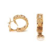 KATY BRISCOE, YELLOW GOLD AND DIAMOND EARCLIPS