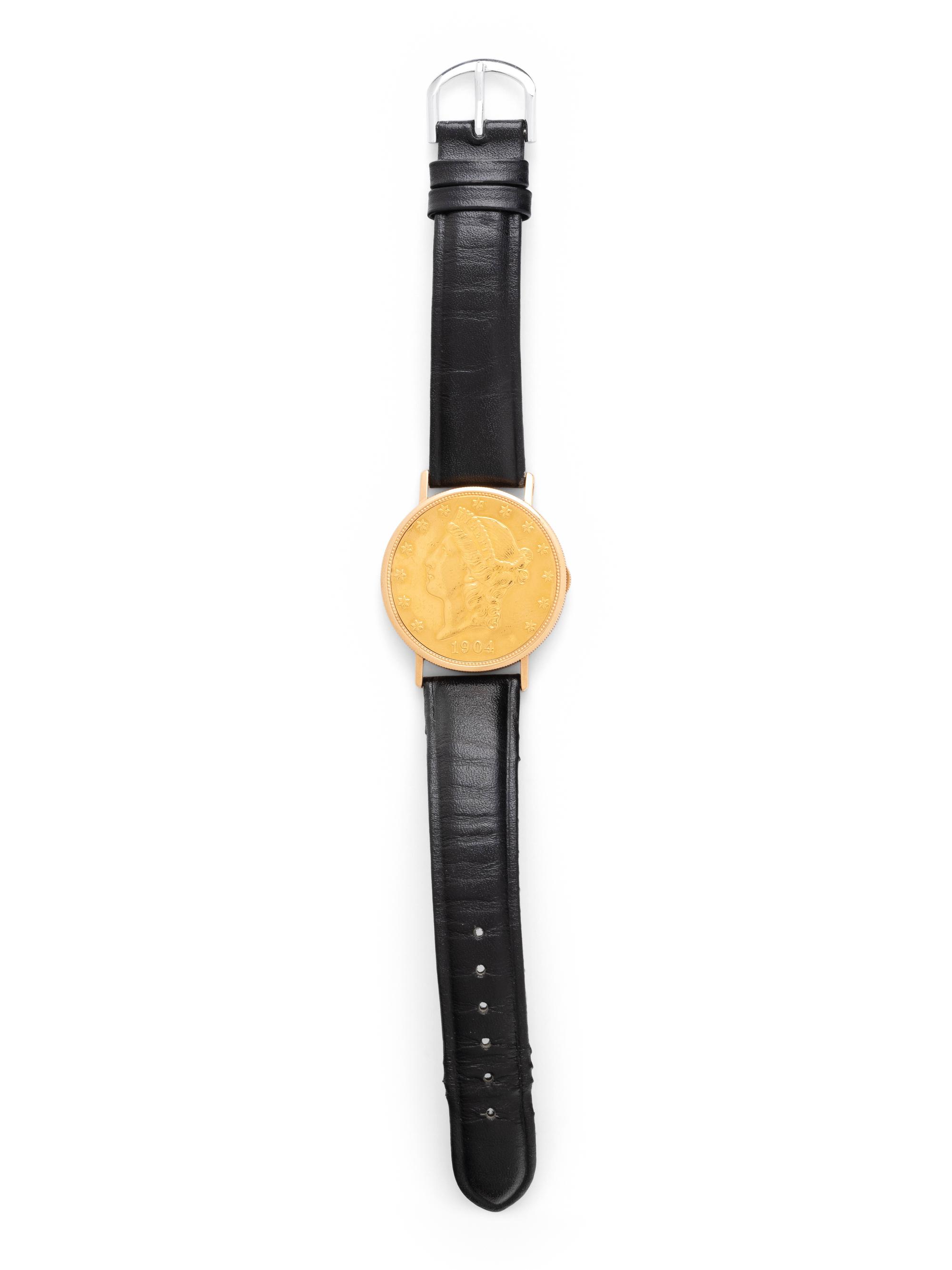 MATHEY TISSOT, 18K YELLOW GOLD COIN SURPRISE WRISTWATCH