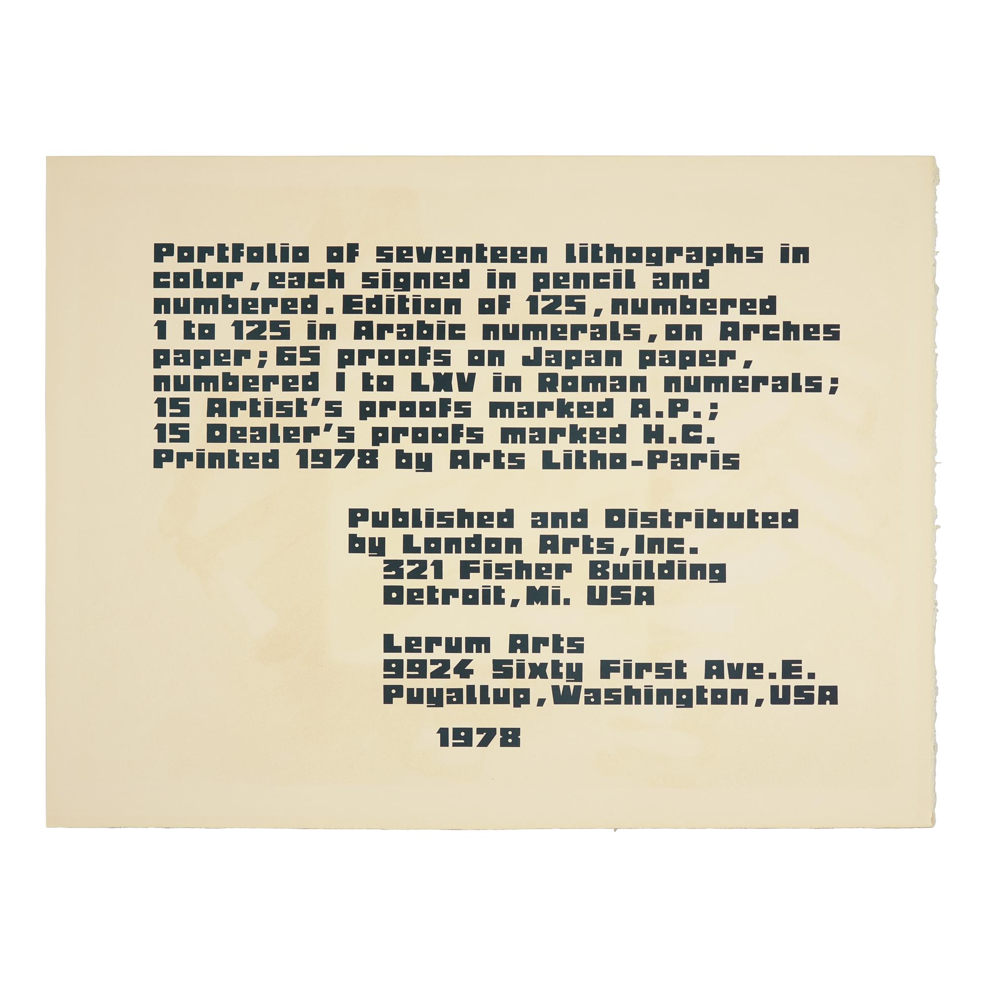 Karel Appel (Dutch, 1921-2006) — Cats (complete portfolio of seventeen lithographs, with title page and portfolio case), 1978