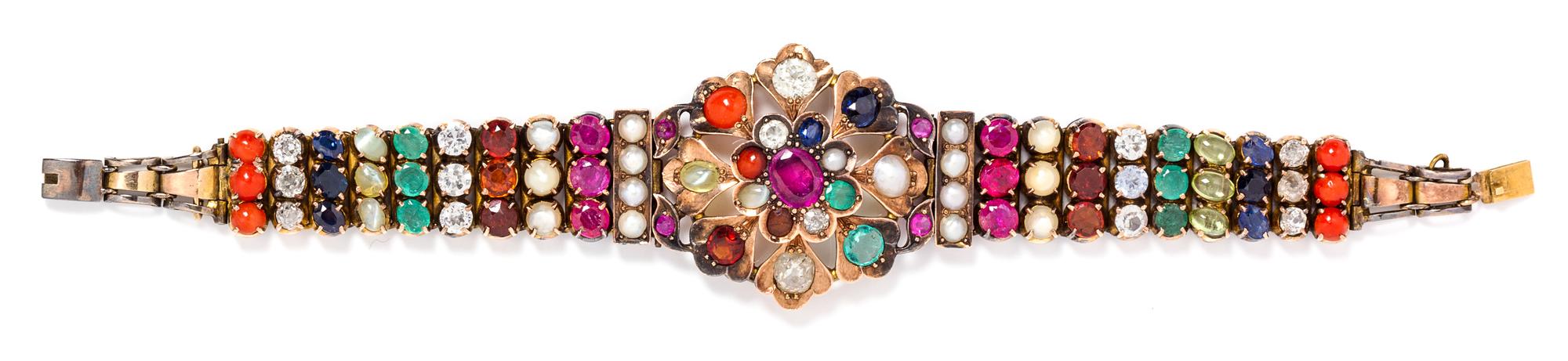 A Victorian Multigem Bracelet, 24.20 dwts.