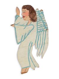 A Group of Four Hanging Angels and an Angel Mobile