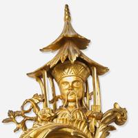A pair of George III style giltwood mirrors in the Chinese taste early 20th century