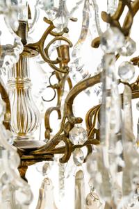 A French Gilt Bronze and Cut Glass Six-Light Chandelier