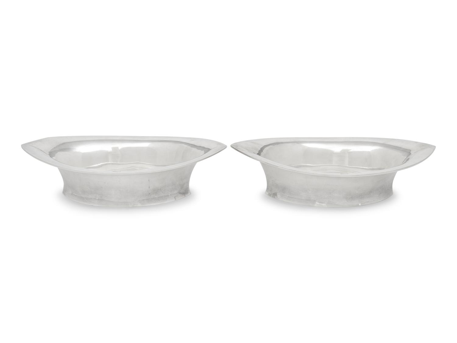 A Pair of American Silver Serving Bowls