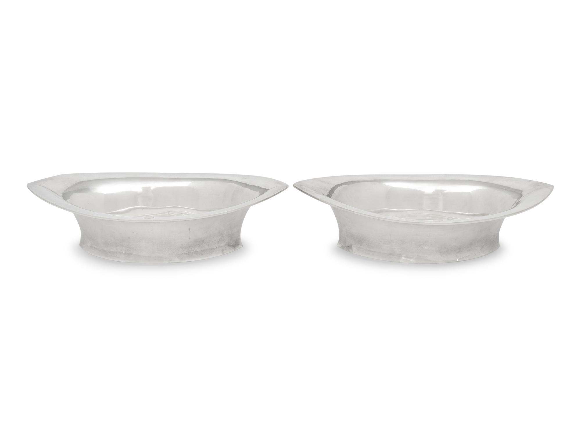 A Pair of American Silver Serving Bowls