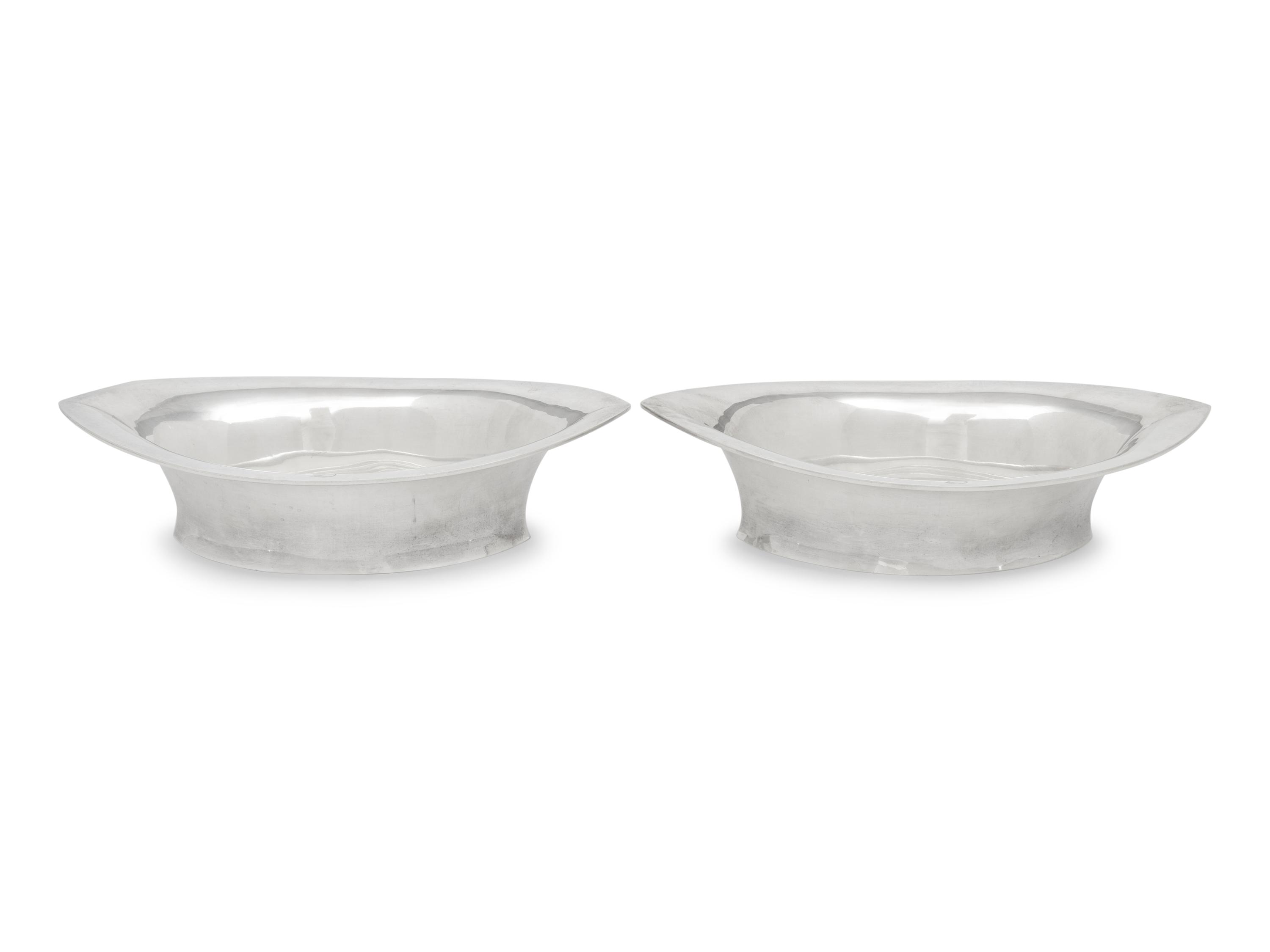 A Pair of American Silver Serving Bowls