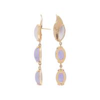 LAVENDER JADE AND YELLOW GOLD EARRINGS AND BRACELET