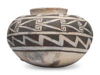 Ancestral Pueblo Black-on-White Pottery Bowl