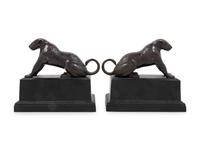 A Pair of Cast Metal Dog Bookends