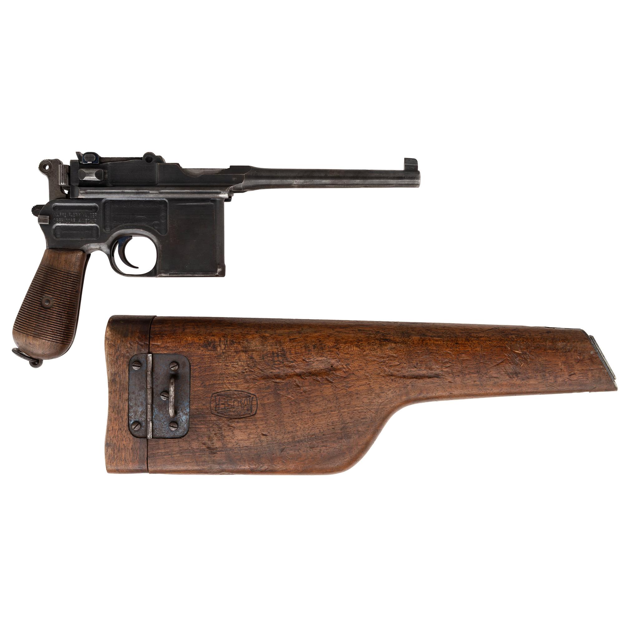 **Pre-War Commercial Mauser C96 Pistol with Mauser Banner Holster Stock