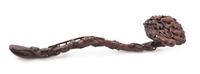 A Carved Hardwood Ruyi Scepter Length 15 1/2 inches.