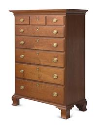 A Chippendale Cherry Tall Chest of Drawers
