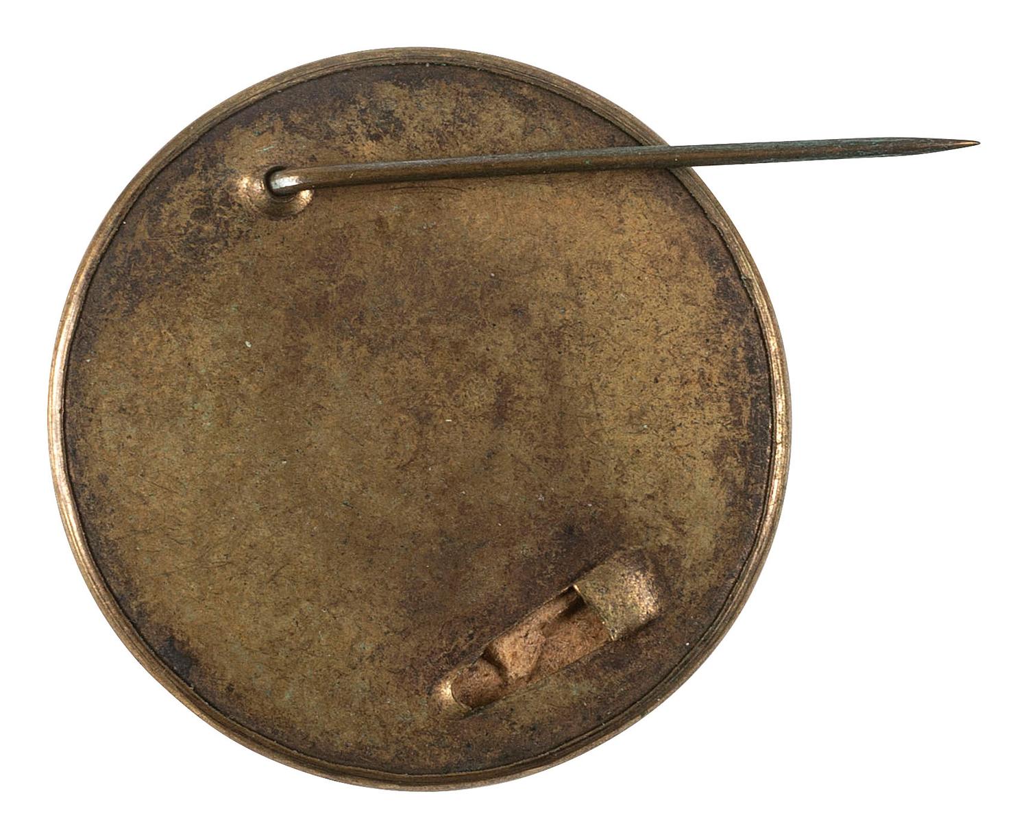 [POLITICS]. Ulysses S. Grant campaign ferrotype pinback. 1868.