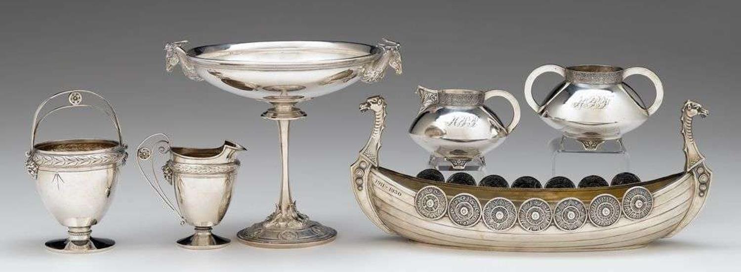 Coin silver tazza gorham & co., providence, ri, circa 1865