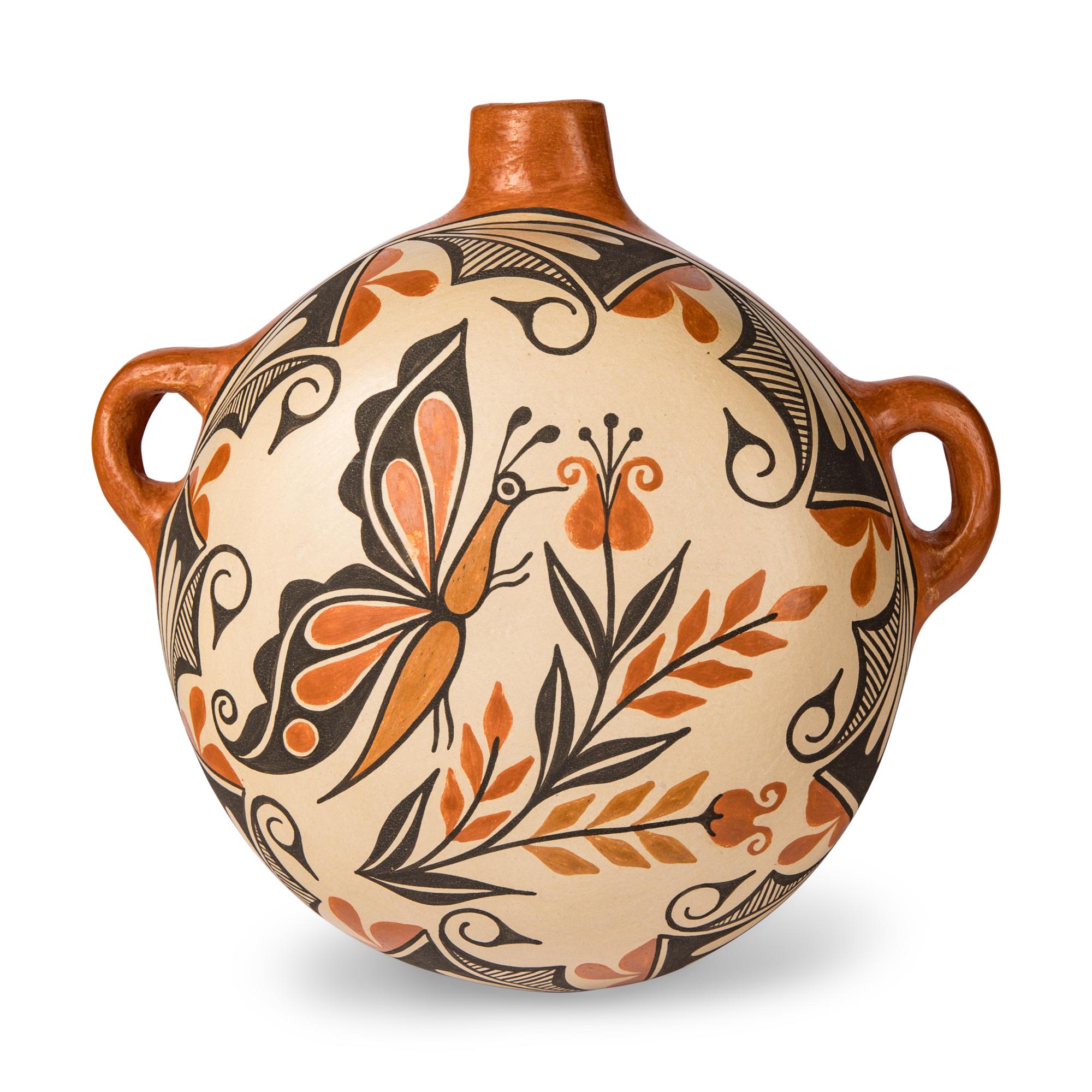 Sofia Medina (Zia, 1932-2010) — Polychrome Four-Color Pottery Canteen