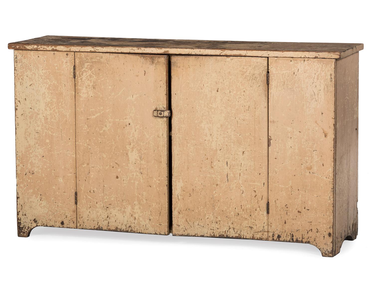 A Country Cream Painted Pine Two-Door Cupboard