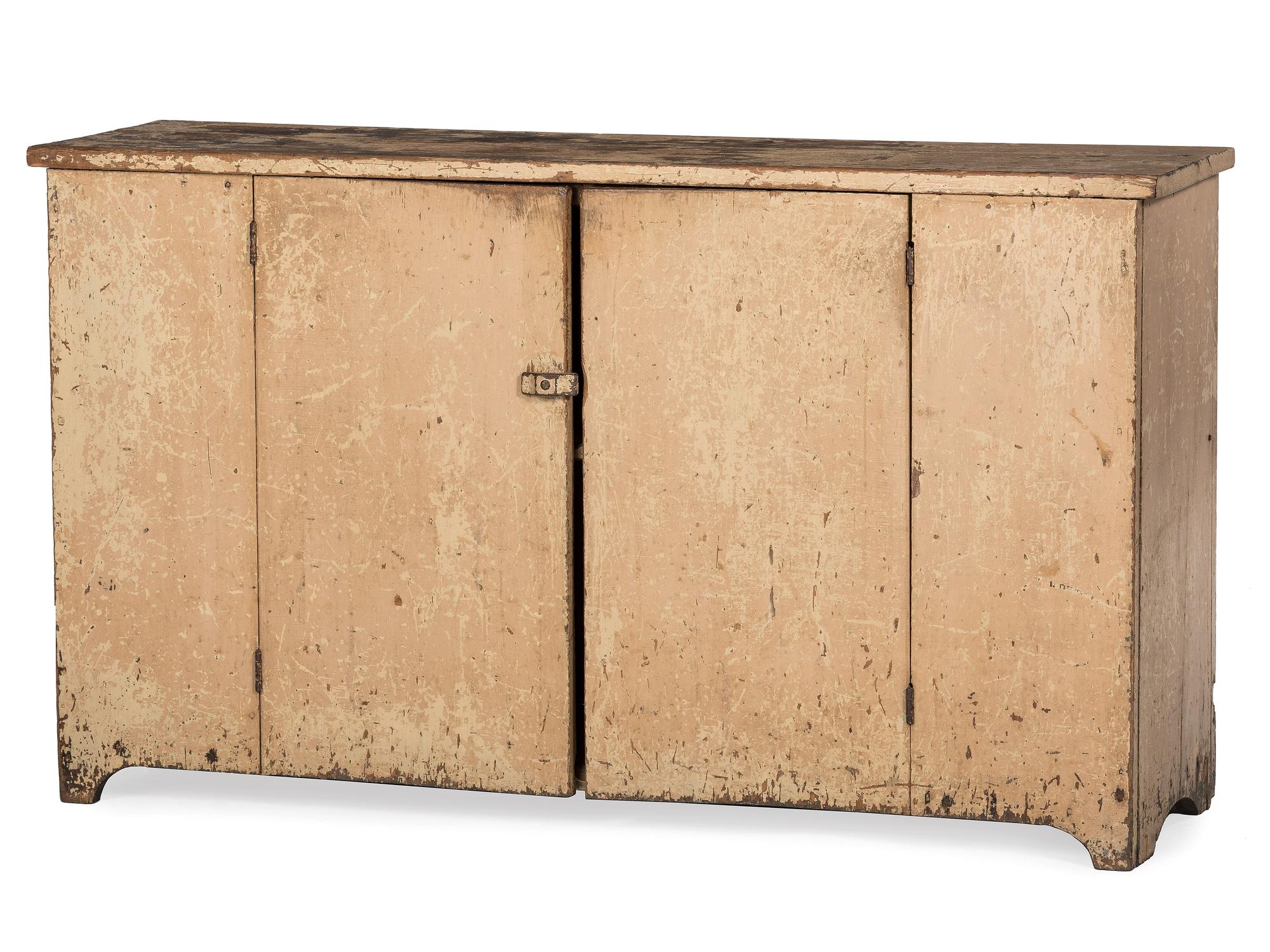 A Country Cream Painted Pine Two-Door Cupboard