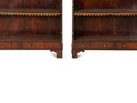 A Pair of Regency Style Mahogany Waterfall Bookcases — 20th Century
